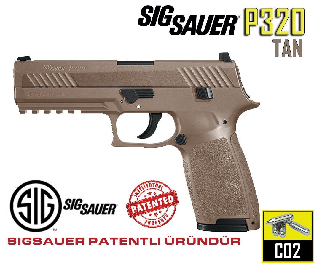 Sig Sauer P320 TAN BLOW BACK 4.5mm CO2 Havalı Tabanca