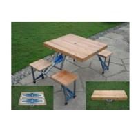 SQUARE KATLANABİLİR AHŞAP PİKNİK MASASI